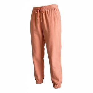 Point sur | JCrew peach linen blend joggers size 4 elastic waist drawcord